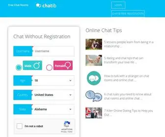 Chatib.com(Free Chat Rooms) Screenshot
