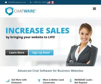 Chatware.com(Our live chat software for business websites creates better engagement and) Screenshot