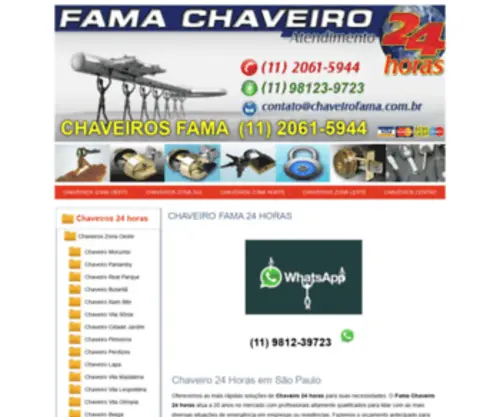 Chaveirofama.com.br(Chaveiro 24 Horas) Screenshot