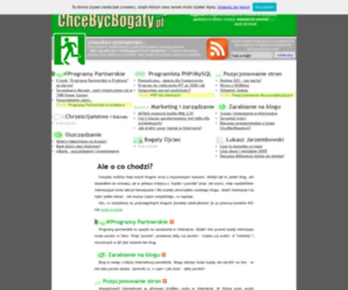 Chcebycbogaty.pl(E-biznes programy partnerskie zarabianie na blogu pozycjonowanie) Screenshot