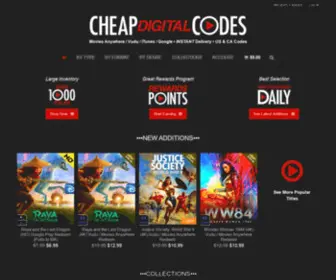 Cheapdigitalcodes.com(The cheapest Vudu) Screenshot