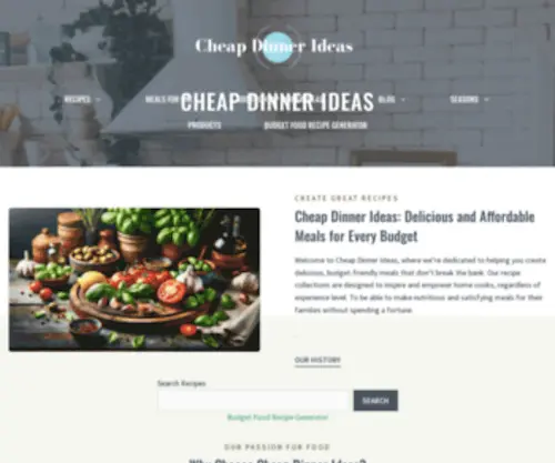 Cheapdinnerideas.co.uk(Cooking On A Budget) Screenshot