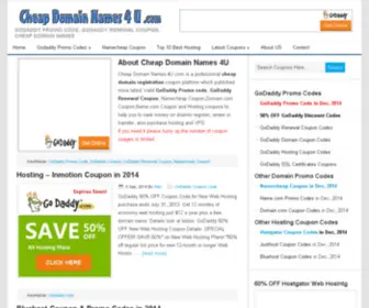 CheapDomainnames4U.com(GoDaddy Promo Code) Screenshot