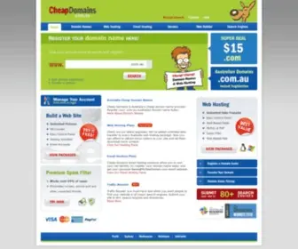 CheapDomains.com.au(Cheap Domains) Screenshot