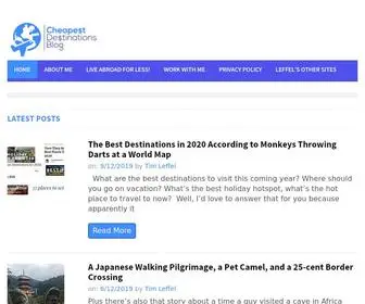 Cheapestdestinationsblog.com(Where and how to travel well for less in cheapest destinations around the world) Screenshot