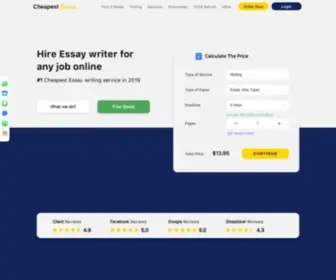 Cheapestessay.com(Cheapest Essay Writing Service at $7/Page) Screenshot
