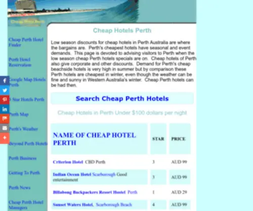Cheaphotelperth.com(Cheap hotel Perth) Screenshot