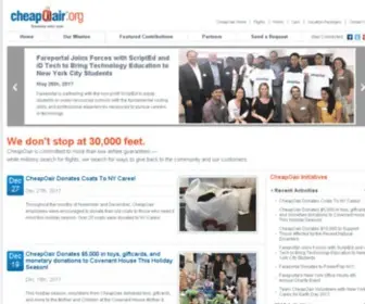 Cheapoair.org(CheapOair's Philanthropy & Social Responsibility) Screenshot