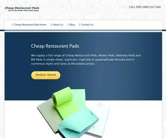 Cheaprestaurantpads.com(Cheap Restaurant Pads Lowest priced Restaurant Pads online) Screenshot