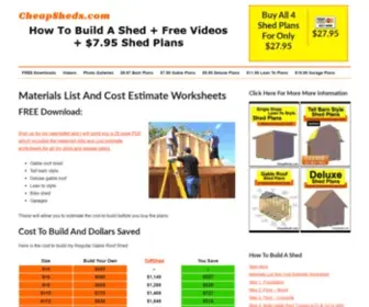 Cheapsheds.com(How To Build A Shed) Screenshot