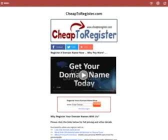 Cheaptoregister.com(Cheap Domain Names) Screenshot