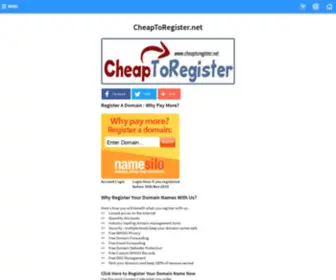Cheaptoregister.us(Unequalled command over your WHOIS data and DNS settings) Screenshot