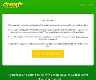 Cheaptravelinsurance.com.au(Cheap Travel Insurance 100% Australian) Screenshot