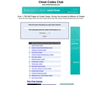 Cheatcodesclub.com(Cheat Codes Club) Screenshot