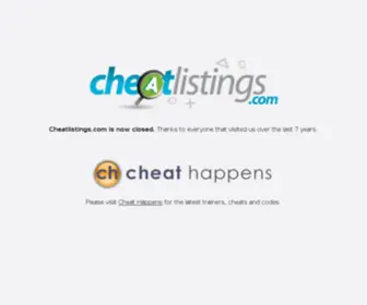 Cheatlistings.com(Cheat Codes Search Engine) Screenshot