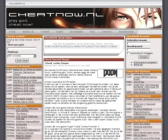 Cheatnow.nl(De cheats website met cheat codes) Screenshot