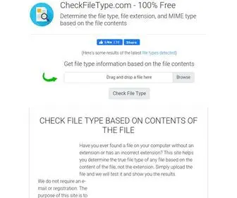 Checkfiletype.com(Free Online File Type Checker Material Design Bootstrap) Screenshot