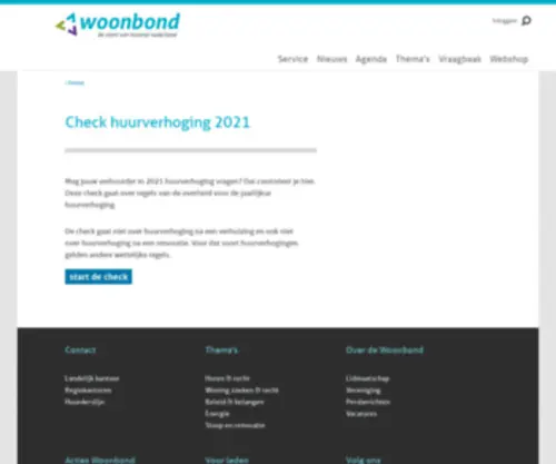 Checkhuurverhoging.nl(Check huurverhoging 2020) Screenshot