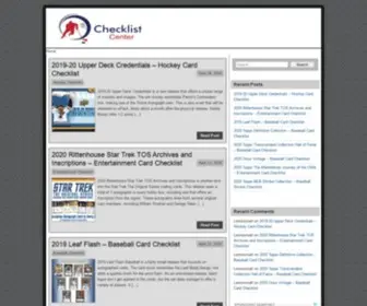Checklistcenter.com(Trading card and collectibles checklists) Screenshot