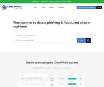 Checkphish.ai(Real-Time Anti-Phishing Services) Screenshot