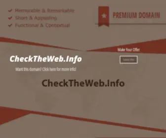 Checktheweb.info(Purchase today. Make your offer! Fast domain transfer) Screenshot