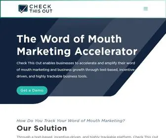 Checkthisout.io(Word of mouth marketing) Screenshot