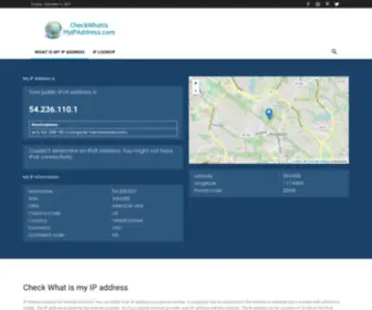 Checkwhatismyipaddress.com(What is My IP Address Check Your Public IPv4 & IPv6 Address) Screenshot