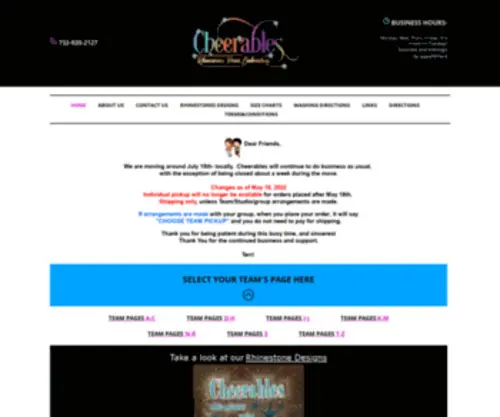 Cheerables.com(Customized Cheer Gear) Screenshot