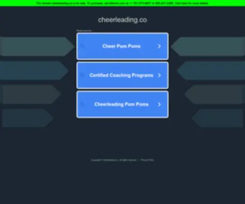 Cheerleading.co(Purchase this domain) Screenshot