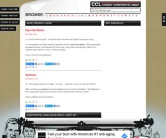 Cheesycorporatelingo.com(Corporate Lingo Dictionary of Funny Corporate Jargon) Screenshot
