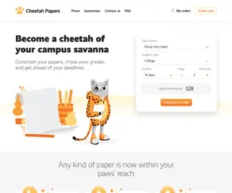 Cheetahpapers.com(Outrun the Deadlines of Your Papers with Our Help) Screenshot