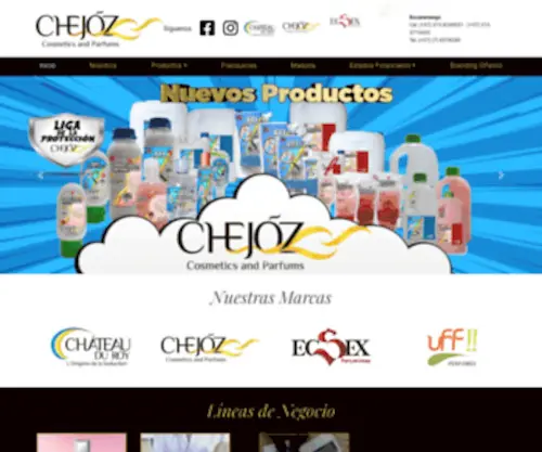 Chejoz.com(Perfumes, fragancias, esencias, feromonas, lociones, fabricación de perfumería, línea personal, servicio de maquila a terceros, envíos a todo el país, perfumería en bucaramanga, lociones en bucaramanga) Screenshot