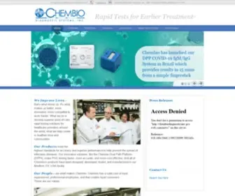 Chembio.com(Rapid Tests for Earlier Treatment) Screenshot