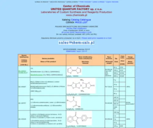 Chemicals.pl(CHEMICALS & REAGENTS of UNITED QUANTUM FACTORY Ltd) Screenshot