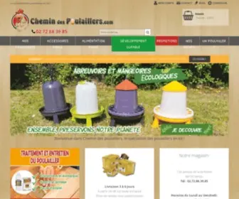 Chemin-Des-Poulaillers.com(Portier sécurité poulailler avec alimentation par piles ou panneau solaire boutons verts) Screenshot