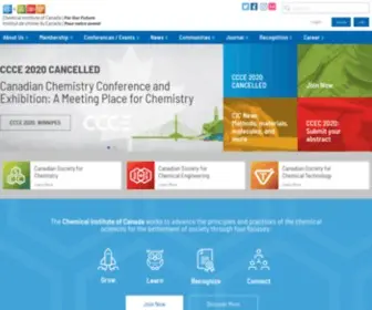 Cheminst.ca(The Chemical Institute of Canada) Screenshot