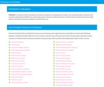 Chemistrycalc.com(Free Online Chemistry Calculator) Screenshot