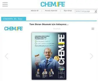 Chemlife.com.tr(Basılı ve Dijital Kimya Dergisi) Screenshot