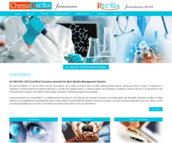 ChemorecXia.com(Recxia Formulations Pvt) Screenshot