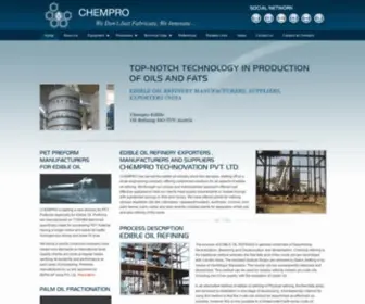 Chempro.in(Edible Oil Refinery Machinery Manufacturers) Screenshot