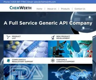 Chemwerth.com(A Leader in High Quality Generic APIs) Screenshot