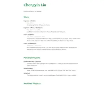Chengyinliu.com(Chengyin Liu) Screenshot
