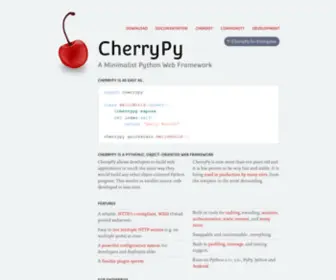 Cherrypy.dev(A Minimalist Python Web Framework) Screenshot