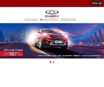Cheryuae.com(Chery Motors UAE) Screenshot