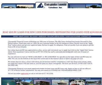 Chesapeakefinancial.com(Low Rate Boat Loans & RV Loans) Screenshot