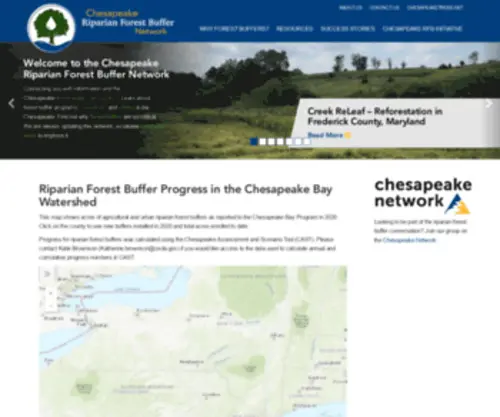 Chesapeakeforestbuffers.net(Chesapeake Riparian Forest Buffer Network) Screenshot