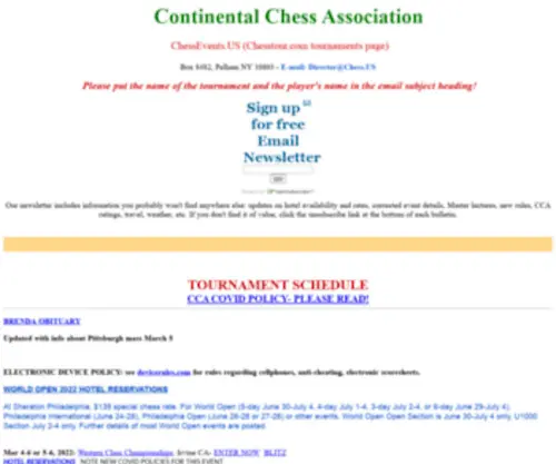 Chessevents.us(Continental Chess Tournaments) Screenshot