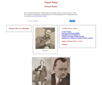 Chesshistory.com(Chess Notes by Edward Winter) Screenshot