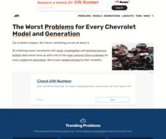 Chevroletproblems.com(The Worst Chevrolet Problems From Bumper to Bumper) Screenshot