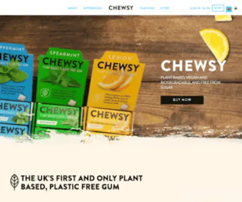 Chewsygum.com(100% Plastic Free Chewing Gum) Screenshot